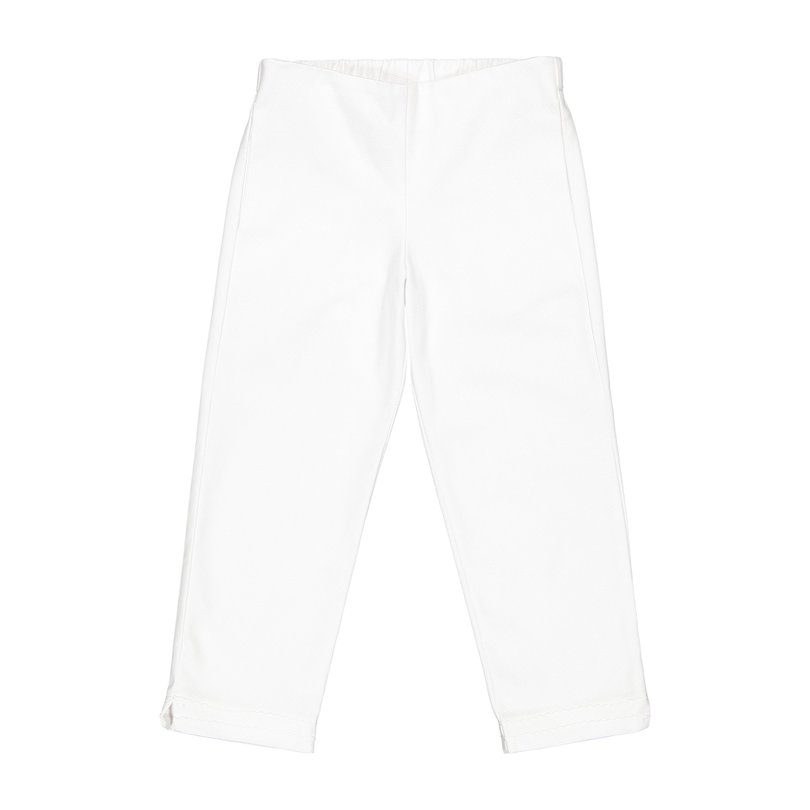 Evie Pique Pants, White - Pants - Maisonette