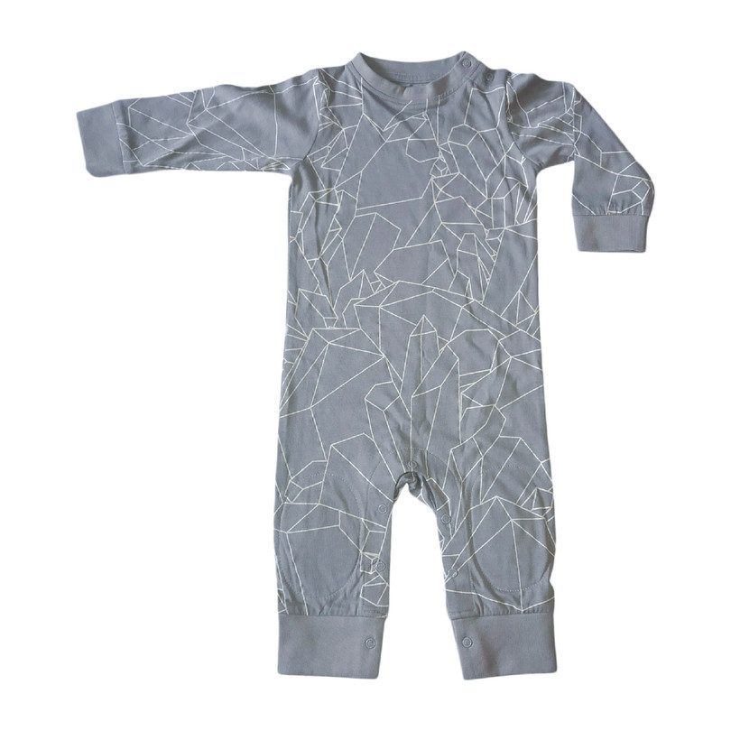 Patterned Romper, Grey Patterned Romper, Grey