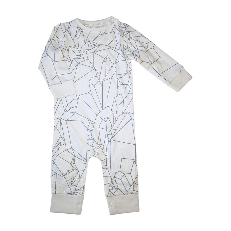 Patterned Romper, White Patterned Romper, White