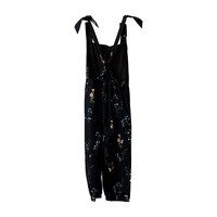Flower Patch Overalls, Black Floral