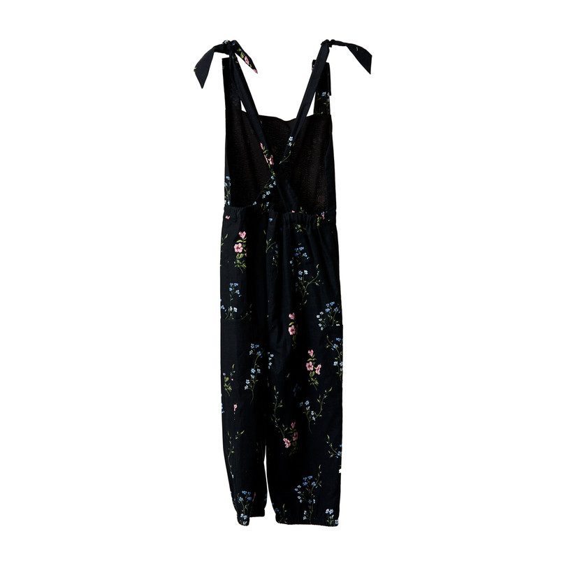 Flower Patch Overalls, Black Floral Flower Patch Overalls, Black Floral