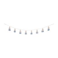 Tie-Dye Tassel Garland, Soft Blue