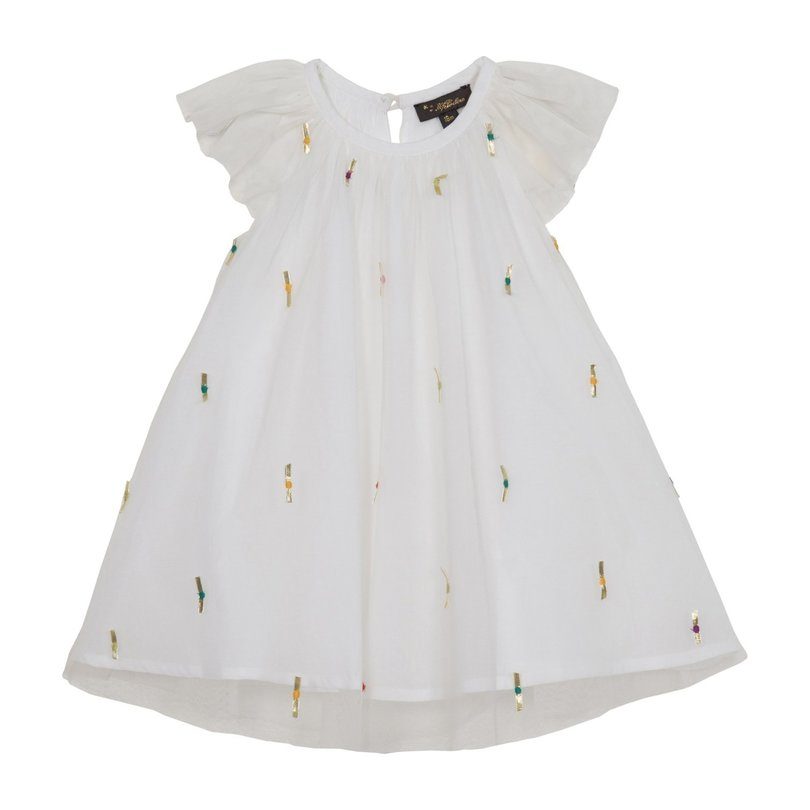 Harper Party Dress, White Embellish Harper Party Dress, White Embellish