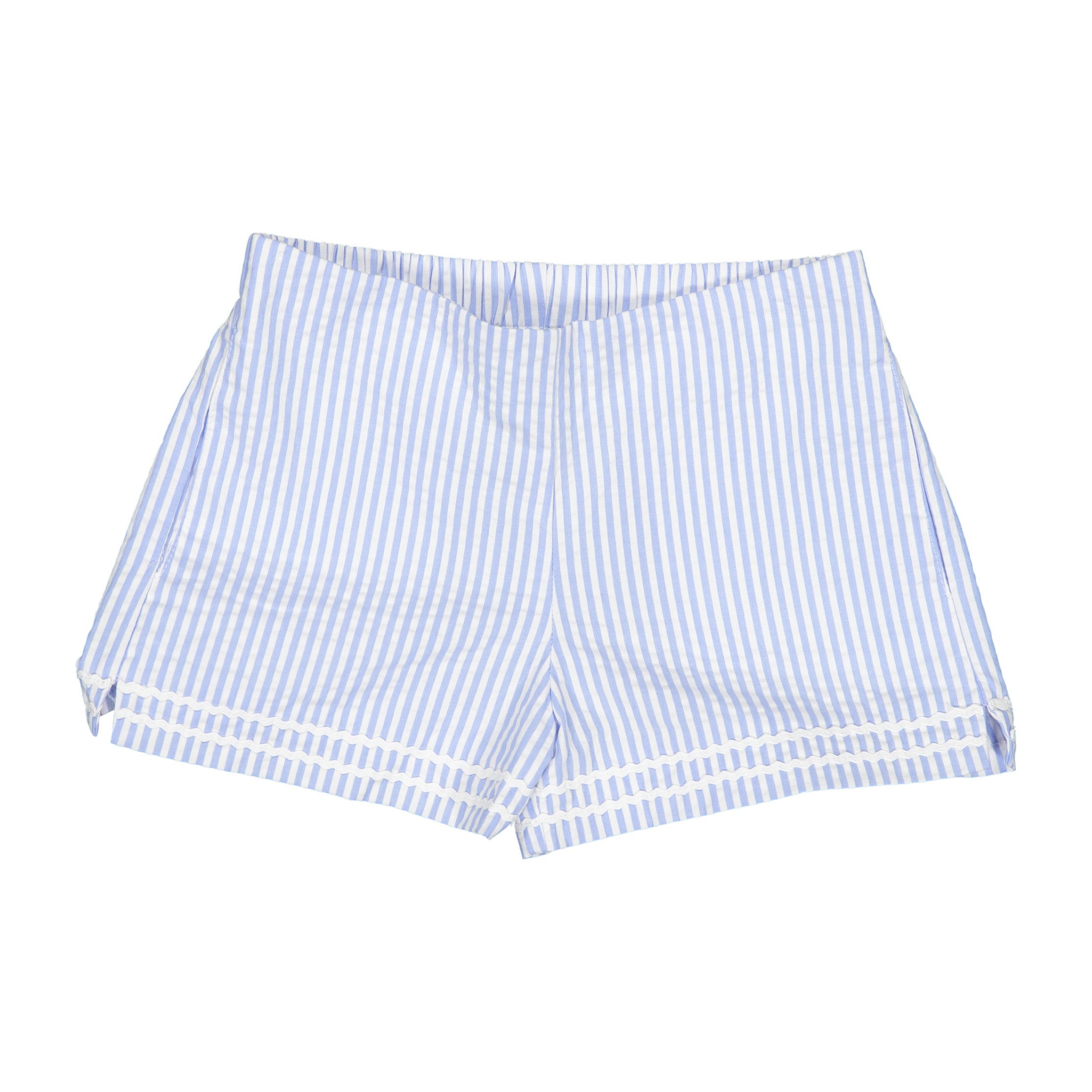 Harper Seersucker Shorts, Blue/White - Shorts - Maisonette