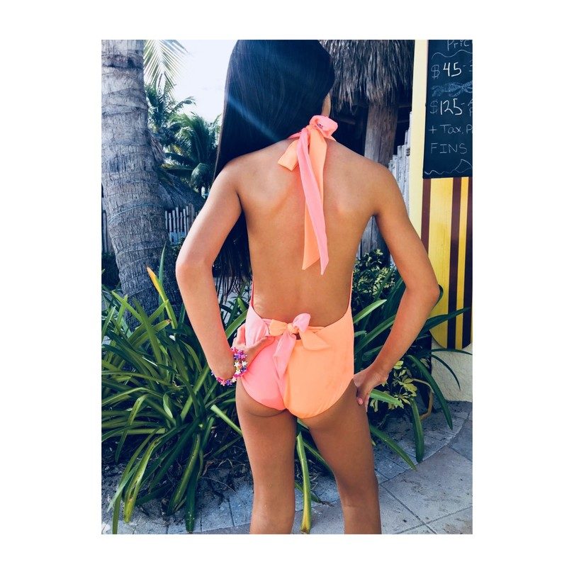 Isabelle One Piece, Orange Pink Isabelle One Piece, Orange Pink