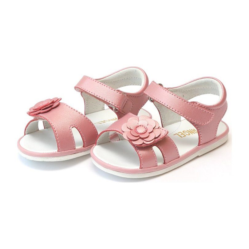 Mila Flower Sandal, Guava - Shoes & Booties - Maisonette