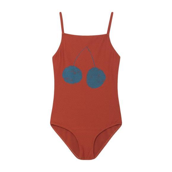 Kids Swimsuit, Red Cherry Print Kids Swimsuit, Red Cherry Print
