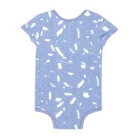 Short Sleeve Onesie, Blue Doodle