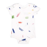 Short Sleeve Onesie, Multi Doodle
