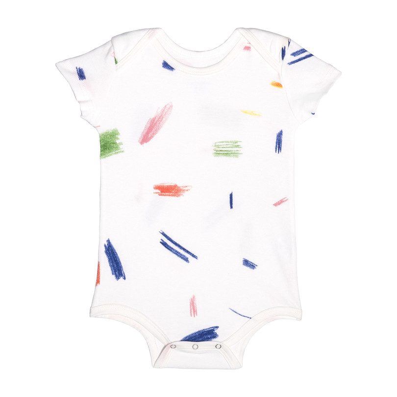 Short Sleeve Onesie, Multi Doodle Short Sleeve Onesie, Multi Doodle