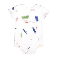Short Sleeve Onesie, Multi Doodle