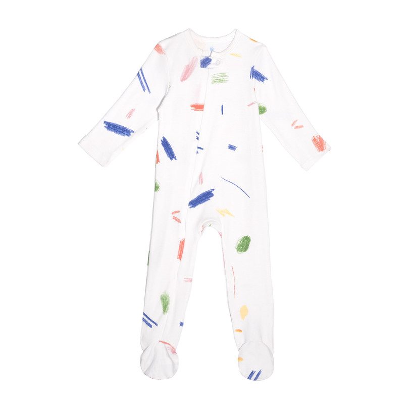 Footie Pajamas, Multi Doodle - Rompers - Maisonette