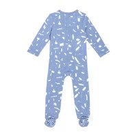 Footie Pajamas, Blue Doodle