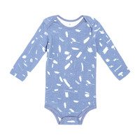 Long Sleeve Onesie, Blue Doodle