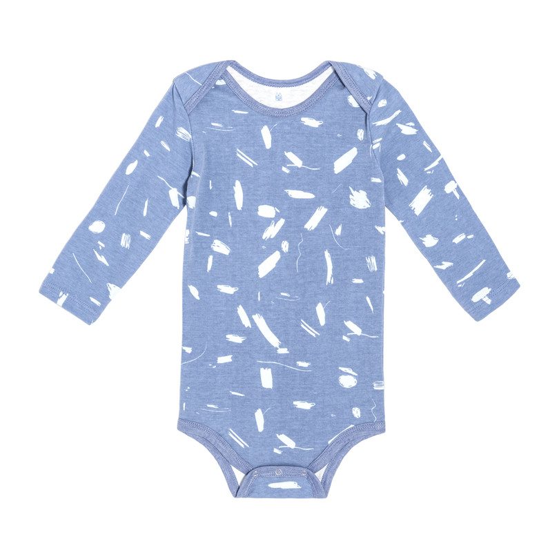 Long Sleeve Onesie, Blue Doodle Long Sleeve Onesie, Blue Doodle
