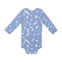 Long Sleeve Onesie, Blue Doodle