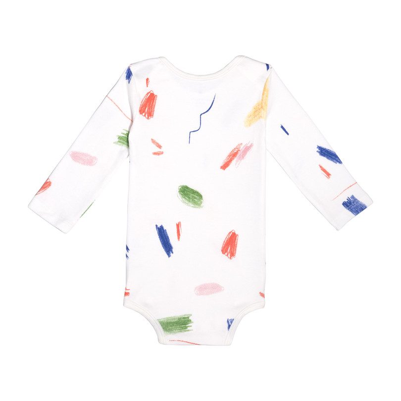 Long Sleeve Onesie, Multi Doodle Long Sleeve Onesie, Multi Doodle