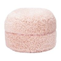 Poodle Faux Fur Storage Pouf, Pale Lilac