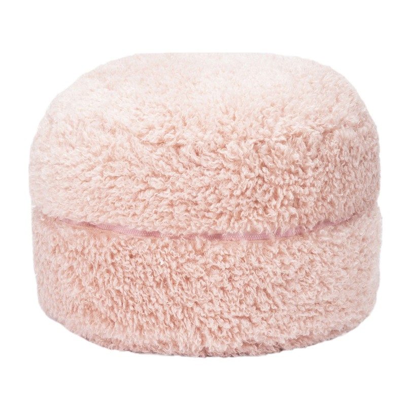 Poodle Faux Fur Storage Pouf, Pale Lilac Poodle Faux Fur Storage Pouf, Pale Lilac
