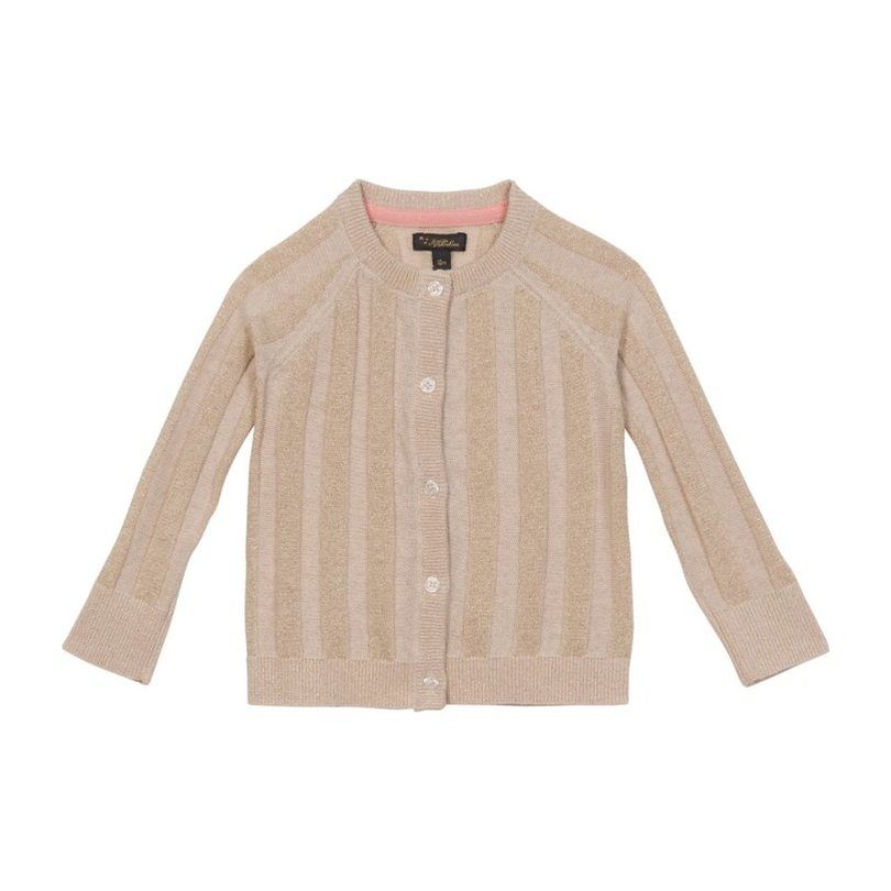 Mia Cardigan, Gold Cotton Lurex Knit Mia Cardigan, Gold Cotton Lurex Knit