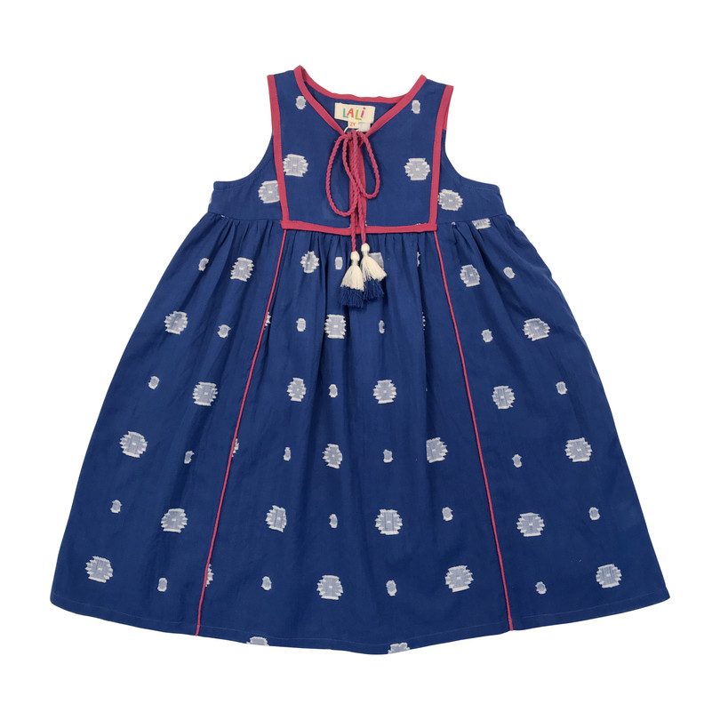 Midi Dress, Blue Jambdani Midi Dress, Blue Jambdani