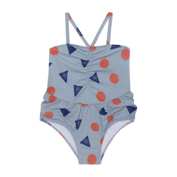 One Piece Swimsuit, Geometric Pollen Print One Piece Swimsuit, Geometric Pollen Print