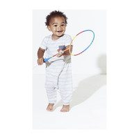 Brody Romper, Grey Stripe