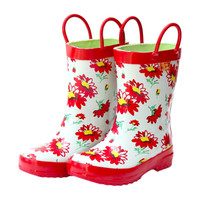 Rain Boots, Red Flower