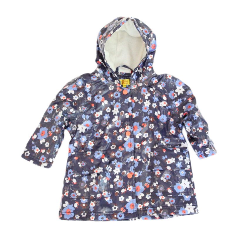 Raincoat with Lining, Navy Flower Raincoat with Lining, Navy Flower