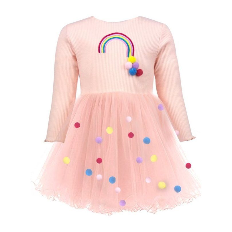 Rainbow & Pom Pom Dress Rainbow & Pom Pom Dress