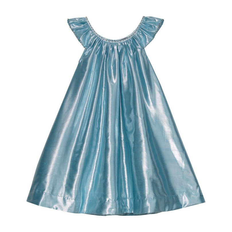 Isabella Party Dress, Aqua Lame Isabella Party Dress, Aqua Lame