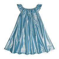 Isabella Party Dress, Aqua Lame