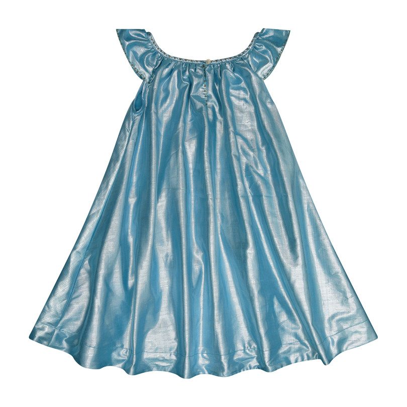 Isabella Party Dress, Aqua Lame Isabella Party Dress, Aqua Lame