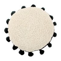 Circle Washable Pillow, Black