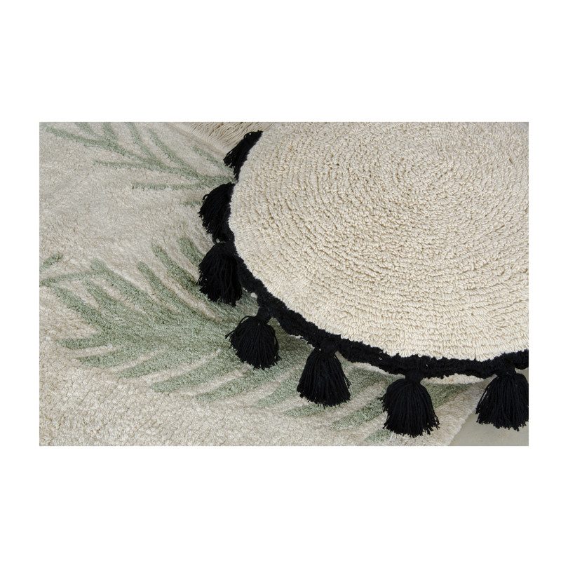 Circle Washable Pillow, Black Circle Washable Pillow, Black