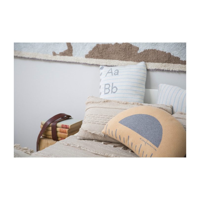 Ruler Knitted Washable Pillow, Yellow Ruler Knitted Washable Pillow, Yellow