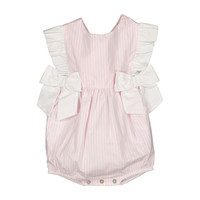 Striped Ruffle Romper, Pink