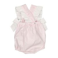 Striped Ruffle Romper, Pink