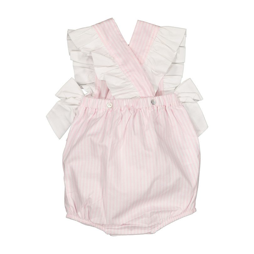 Striped Ruffle Romper, Pink Striped Ruffle Romper, Pink