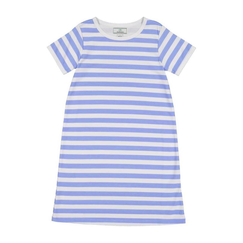 Jillian Short Sleeve Dress, Cornflower Blue Stripe Jillian Short Sleeve Dress, Cornflower Blue Stripe