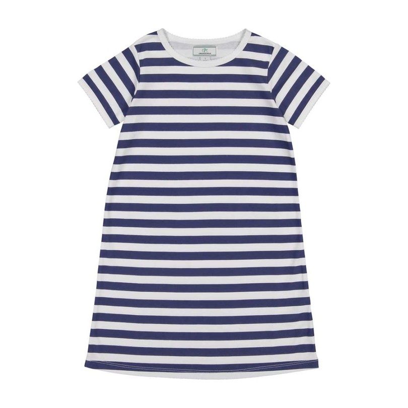 Jillian Short Sleeve Dress, Medieval Blue Stripe Jillian Short Sleeve Dress, Medieval Blue Stripe