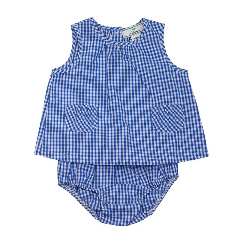 Sophie 2pc Gingham Sunsuit, Blue Sophie 2pc Gingham Sunsuit, Blue