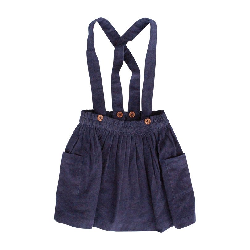 Suspender Skirt, Navy Suspender Skirt, Navy