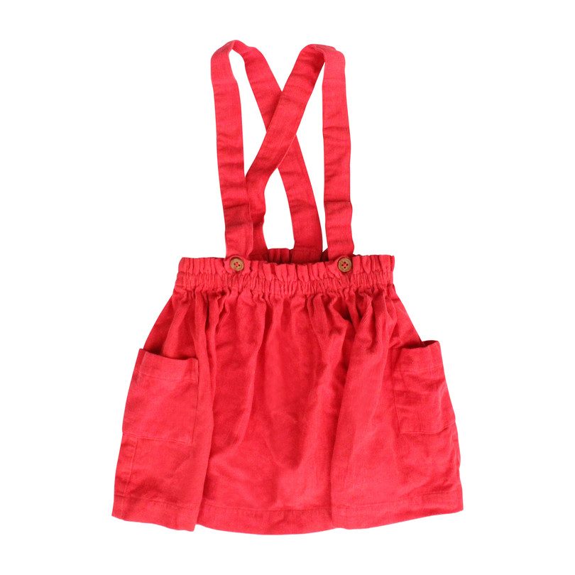 Suspender Skirt, Red Suspender Skirt, Red