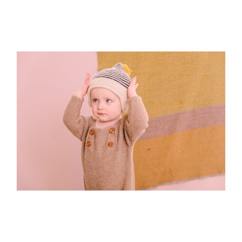 Tassled Ear Hat, Navy Stripe Tassled Ear Hat, Navy Stripe