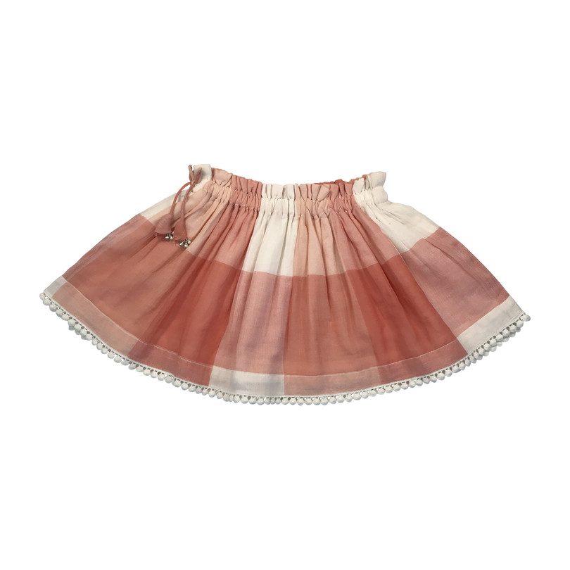 Twirly Skirt, Peach Check Twirly Skirt, Peach Check