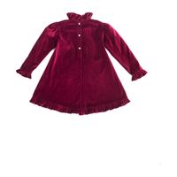 *Exclusive* Girls Velvet Prairie Dress, Burgundy