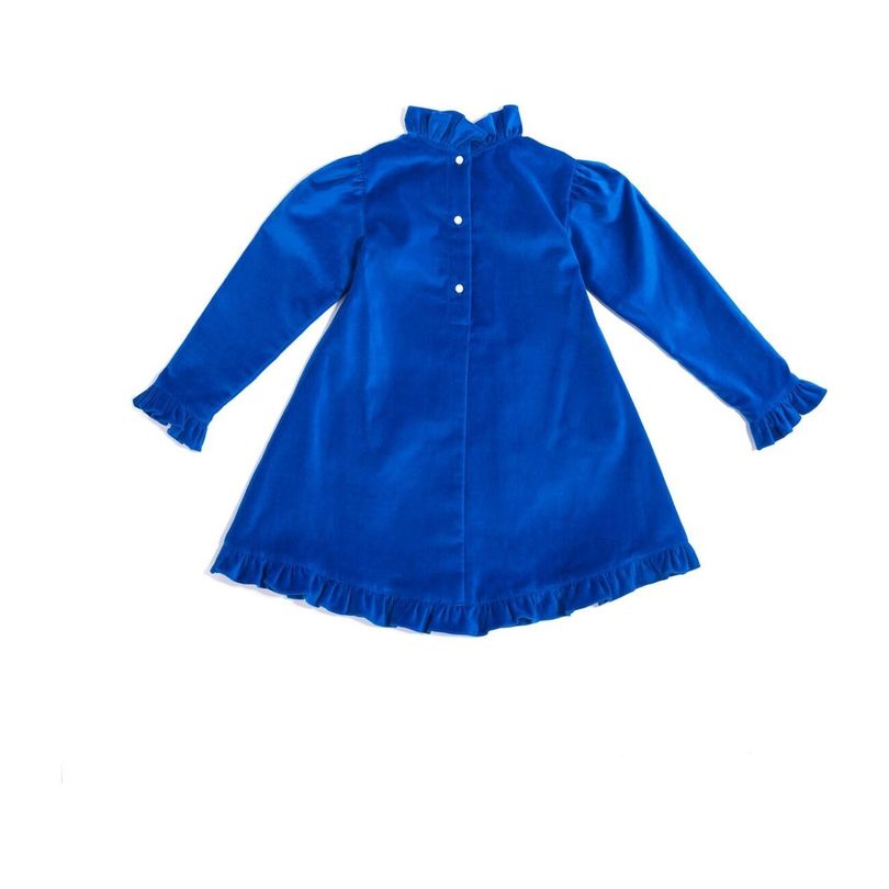 *Exclusive* Girls Velvet Prairie Dress, Royal Blue *Exclusive* Girls Velvet Prairie Dress, Royal Blue