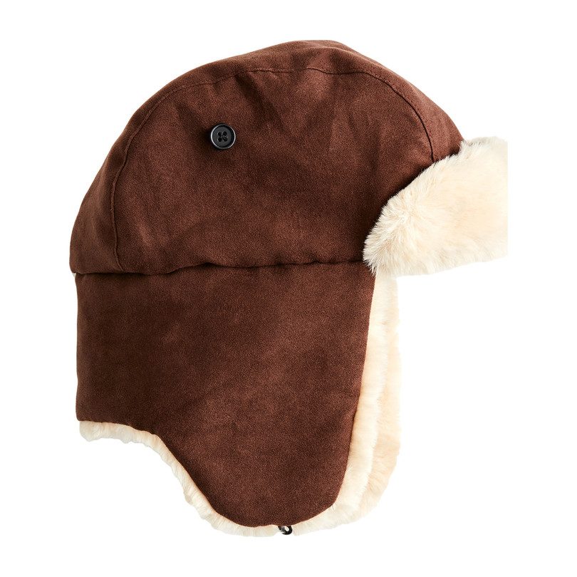 Faux Fur Trapper Hat, Dark Brown Faux Fur Trapper Hat, Dark Brown