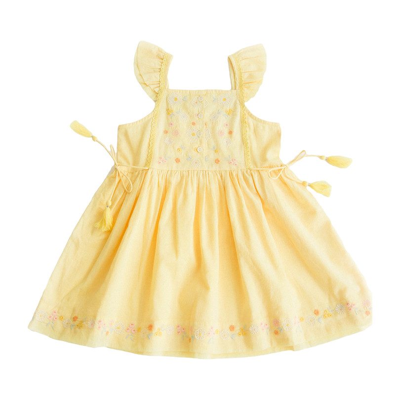 Pinafore Dress, Yellow - Dresses - Maisonette